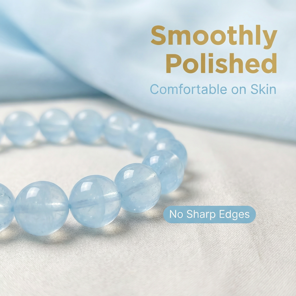 Ice-transparent Aquamarine bracelet