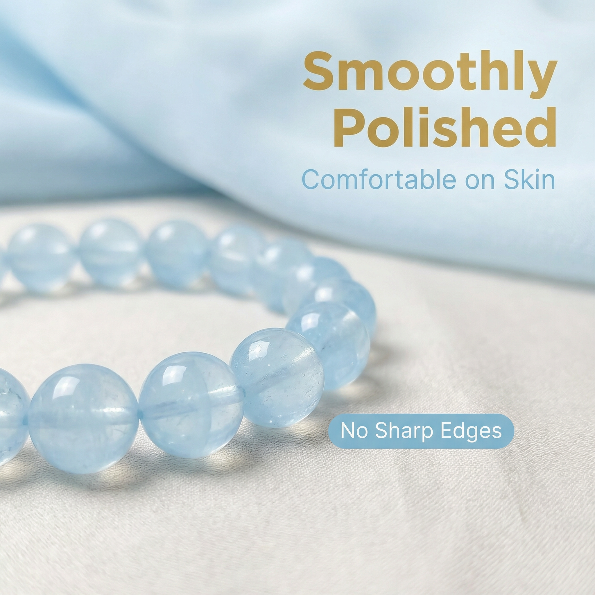 Ice-transparent Aquamarine bracelet