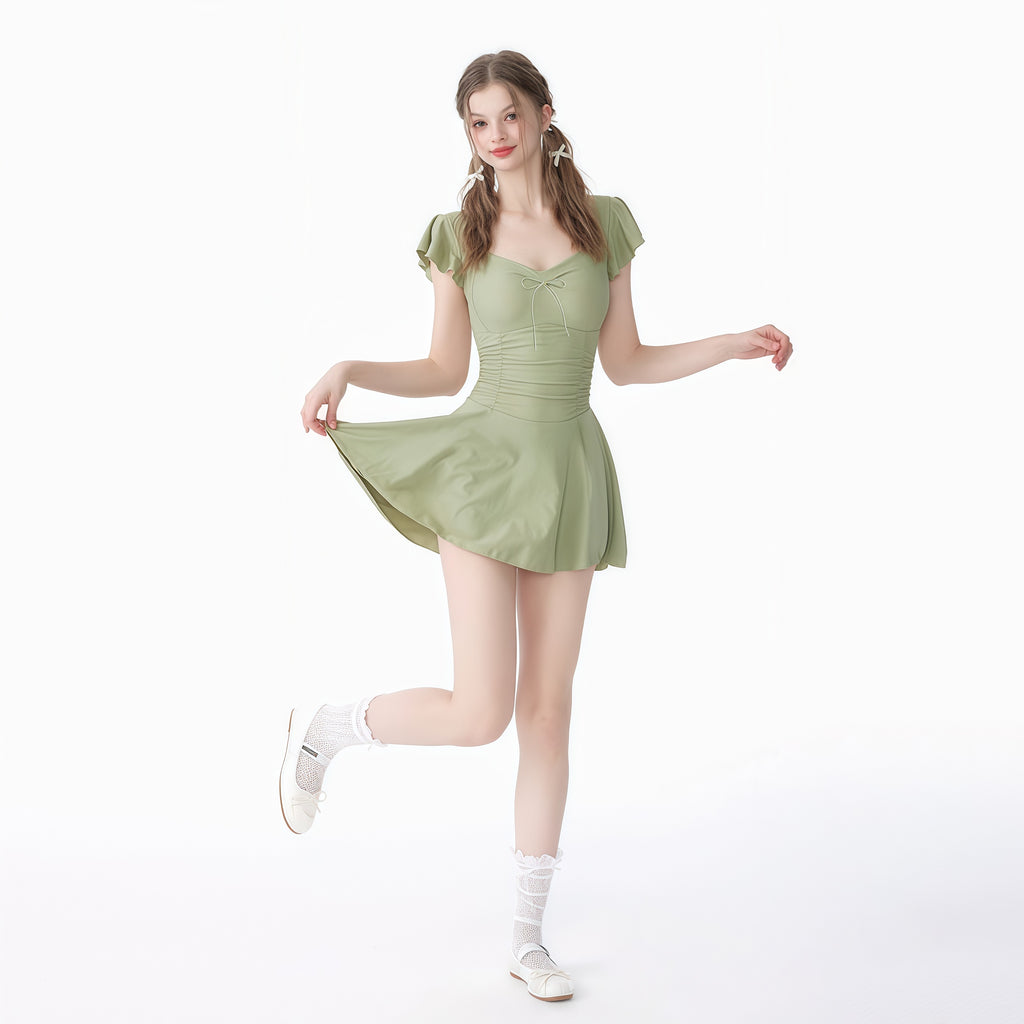 Cute Yellow Skirted Swimsuit image 3