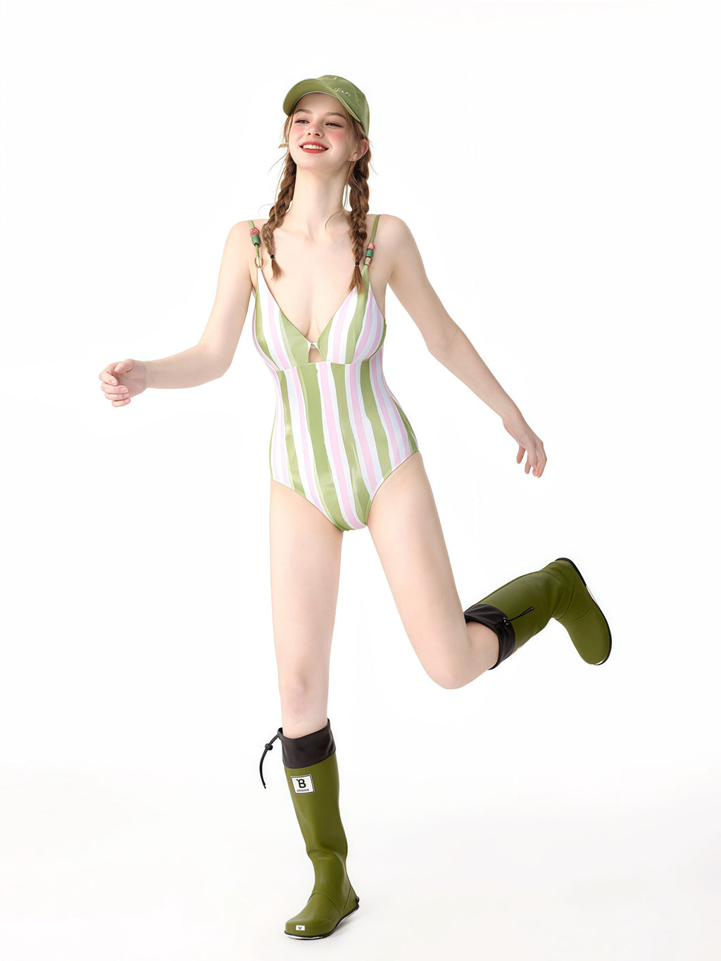 Striped One-Piece Swimsuit image 2