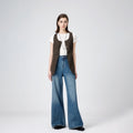 High-Waisted Blue Wide-Leg Jeans image 0