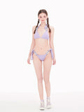 Lavender Triangle Bikini with Stylish Ring Detail image 2