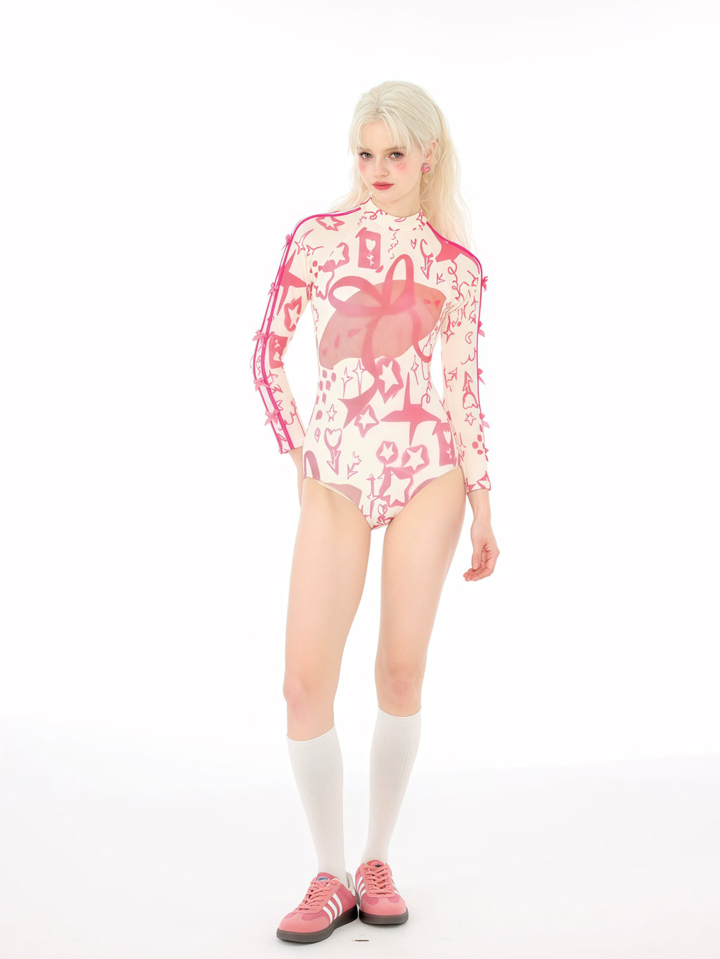 Graphic Long-Sleeve Swimsuit image 2