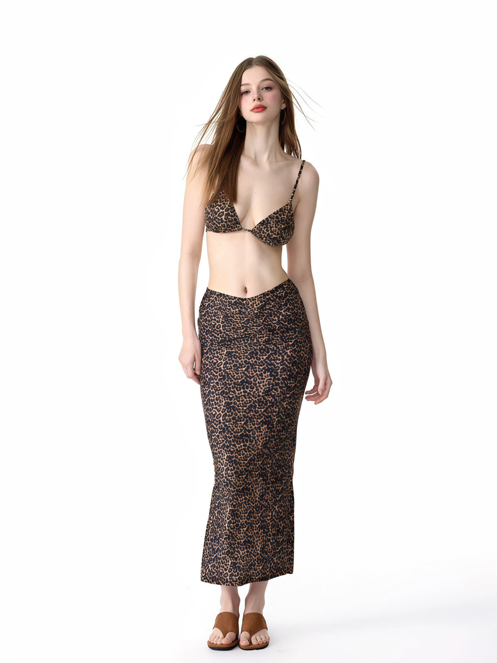 Leopard Print Bikini with Matching Skirt image 1