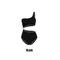 Black One-Shoulder Swimsuit image 4
