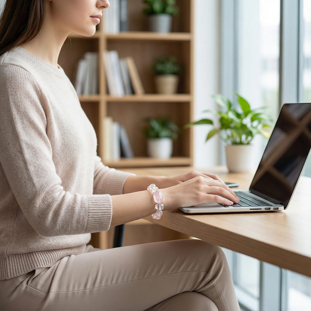 Pure natural pink crystal bracelet
