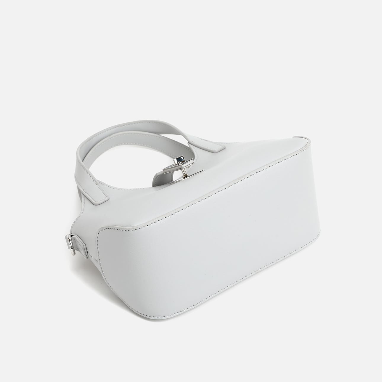 Stylish Gray Handbag with Adorable Teddy Bear Charm image 3