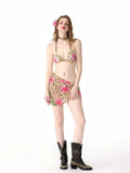 Stylish Leopard Print Bikini with Floral Skirt image 0