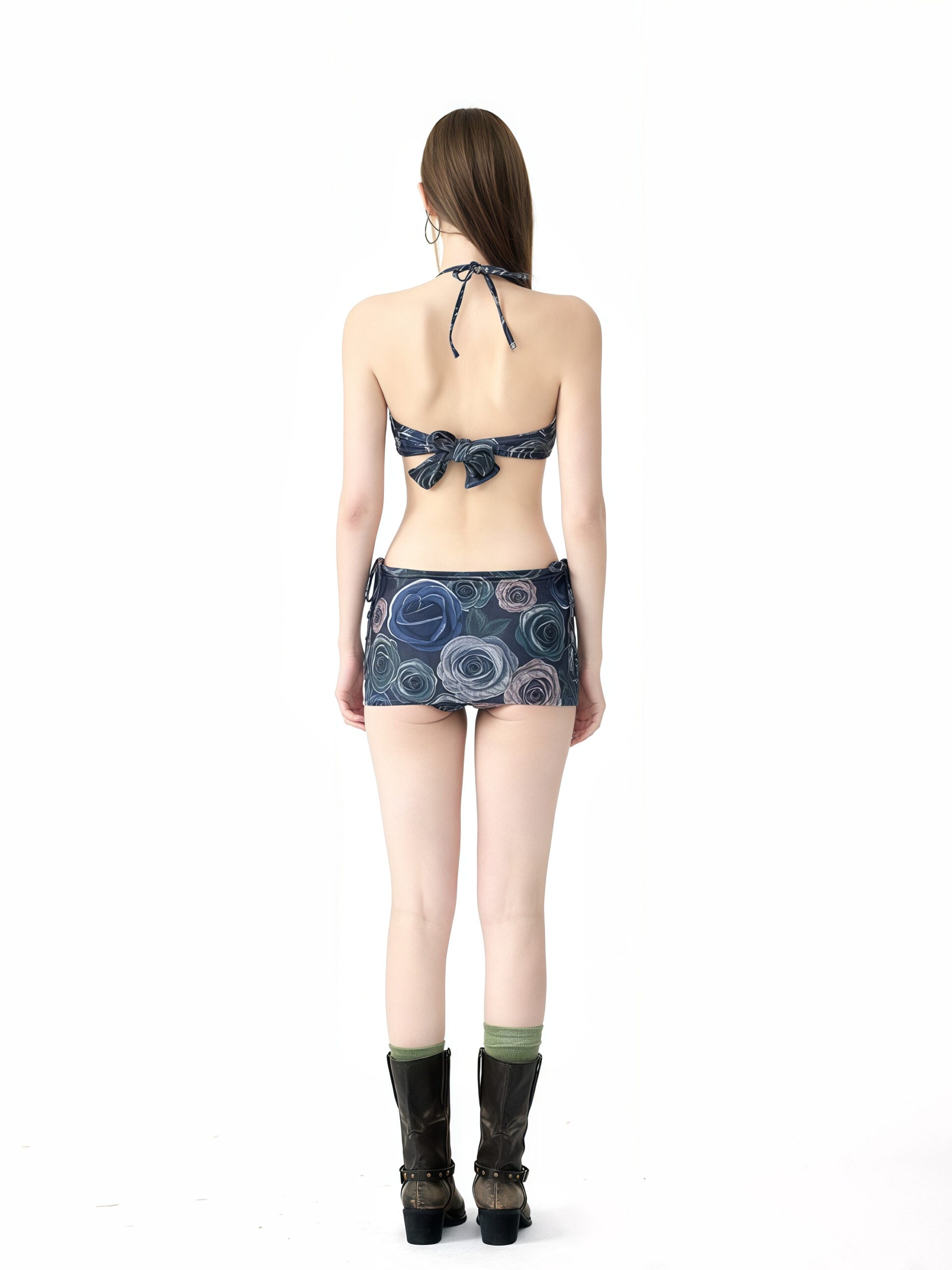 Floral Bikini Set with Adjustable Straps and Skirt image 3