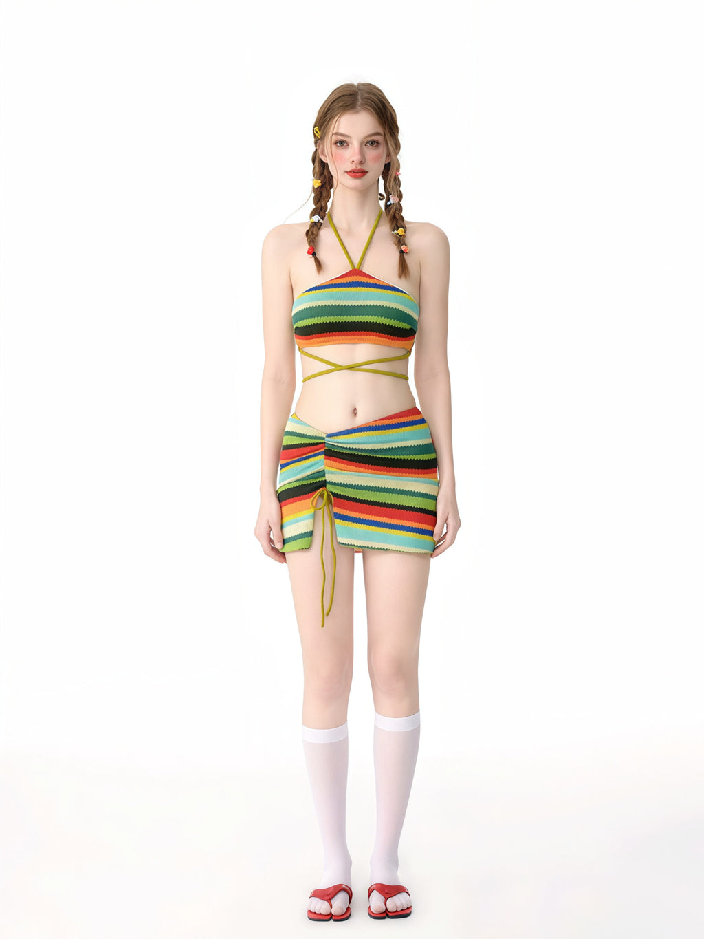 Colorful Striped Bikini Set image 0