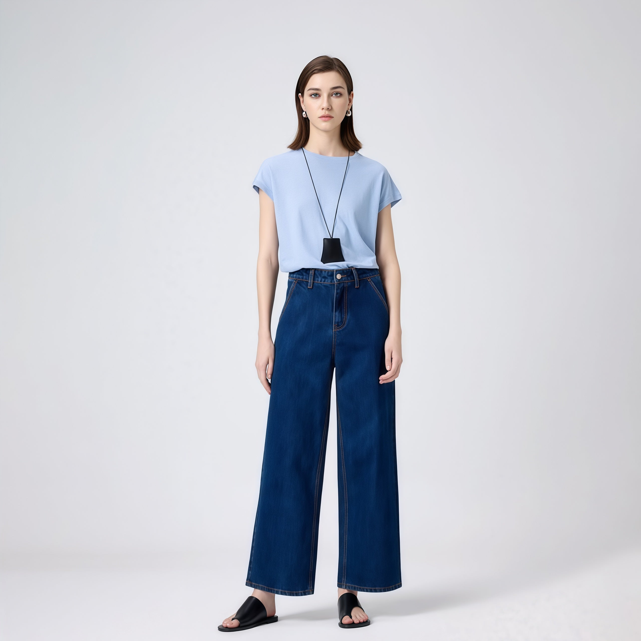 High-Waisted Relaxed-Fit Wide-Leg Jeans image 2