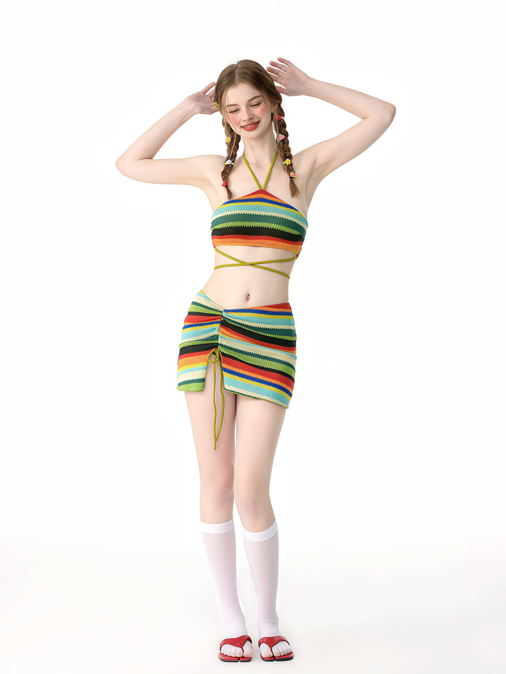 Colorful Striped Bikini Set image 2