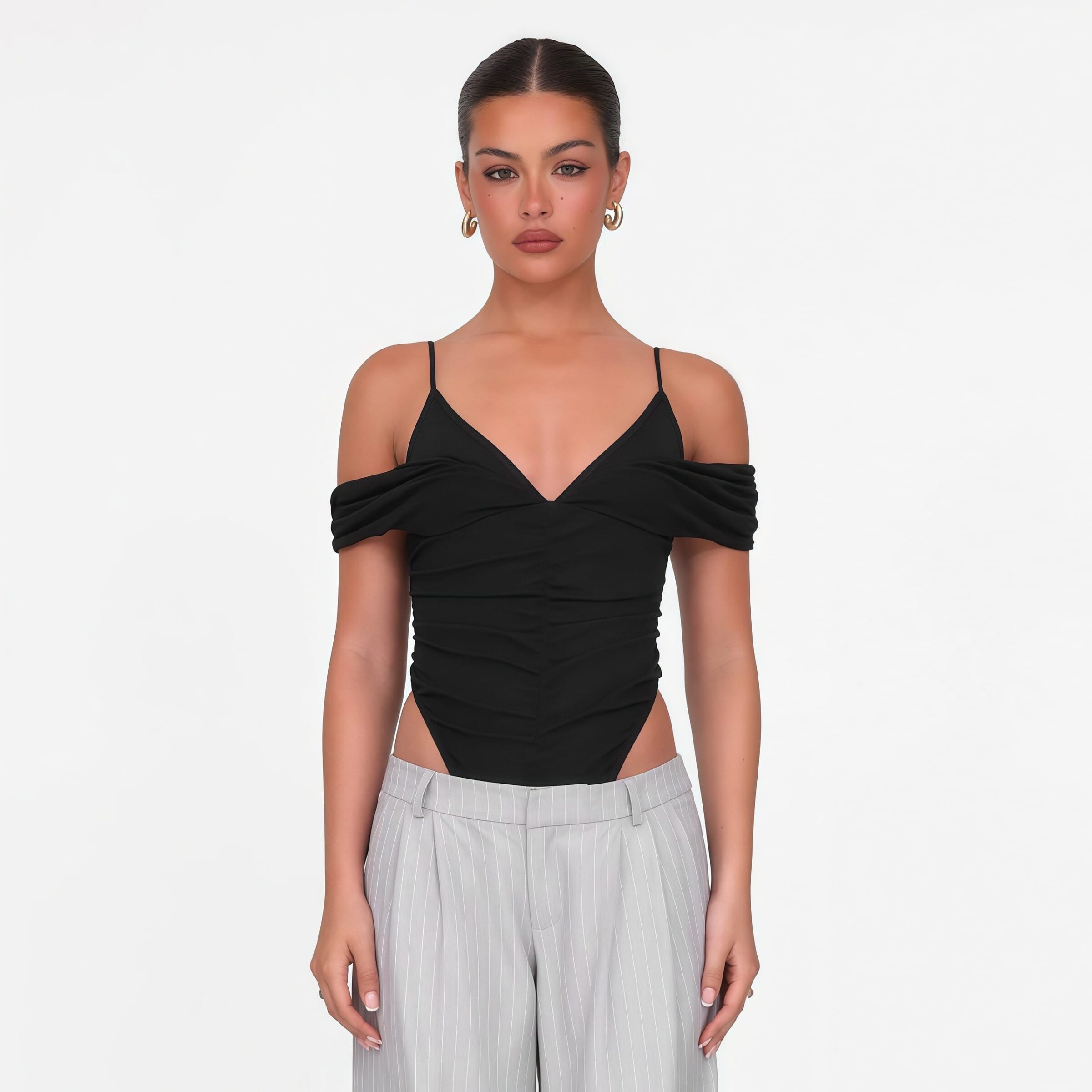 Backless halter top