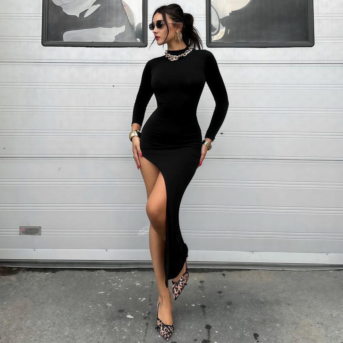 Black corset dress