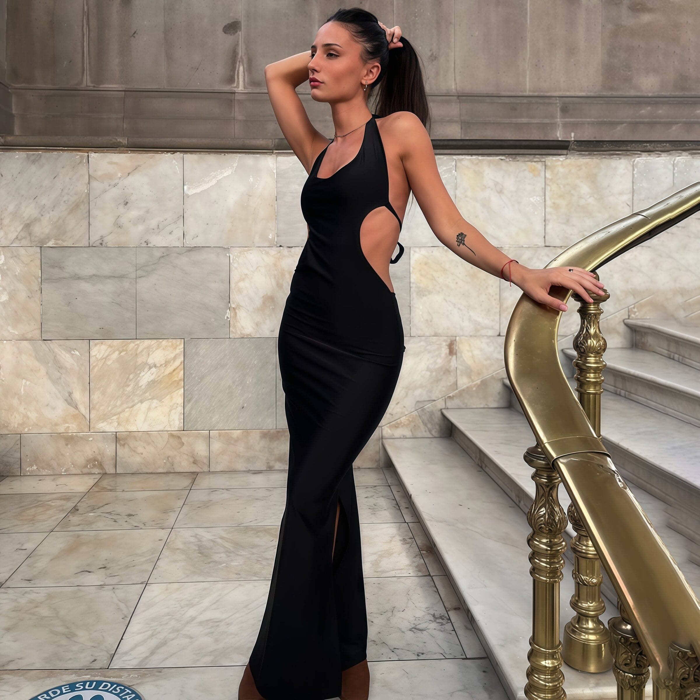 Black halter dress - Image 2