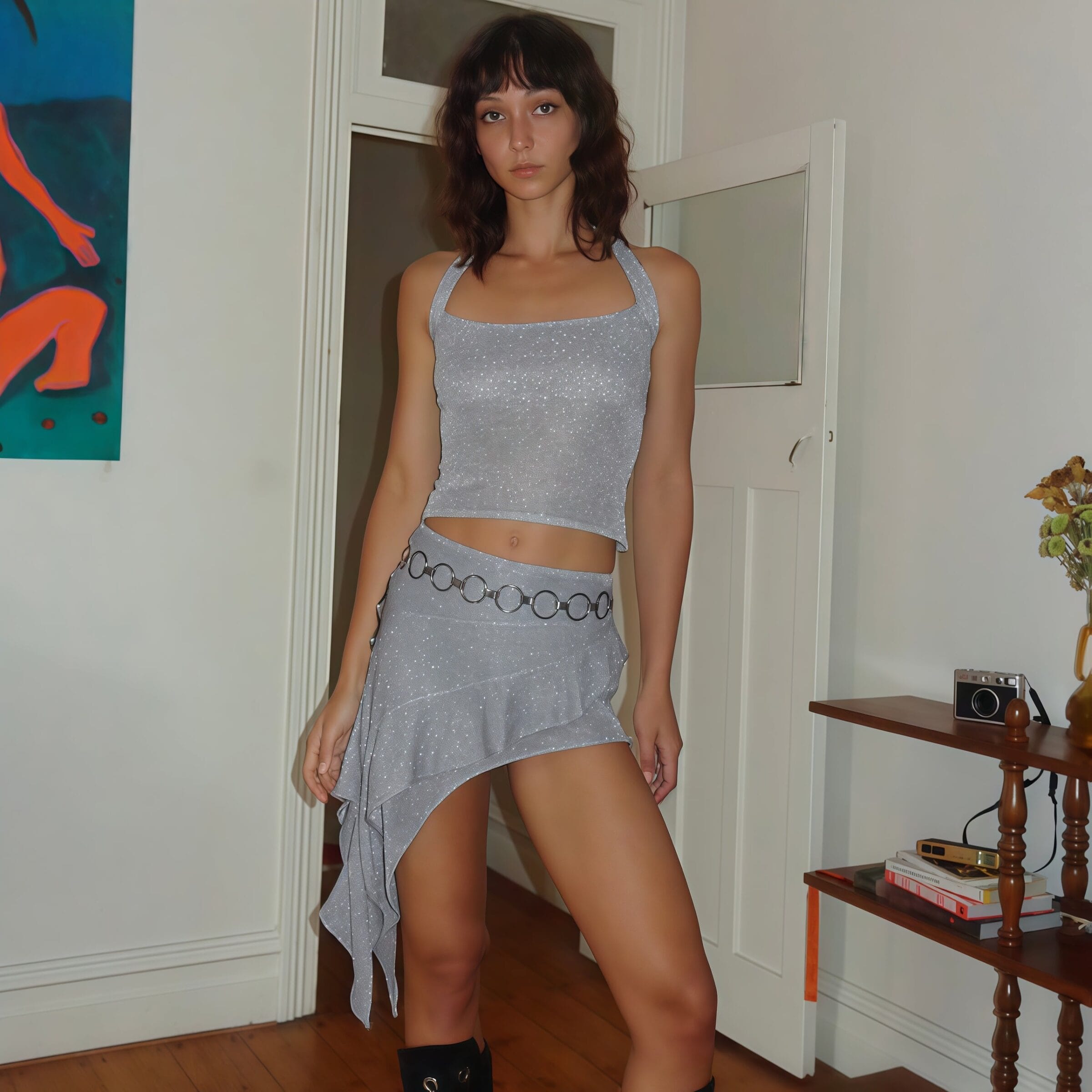 Crop top and skirt set