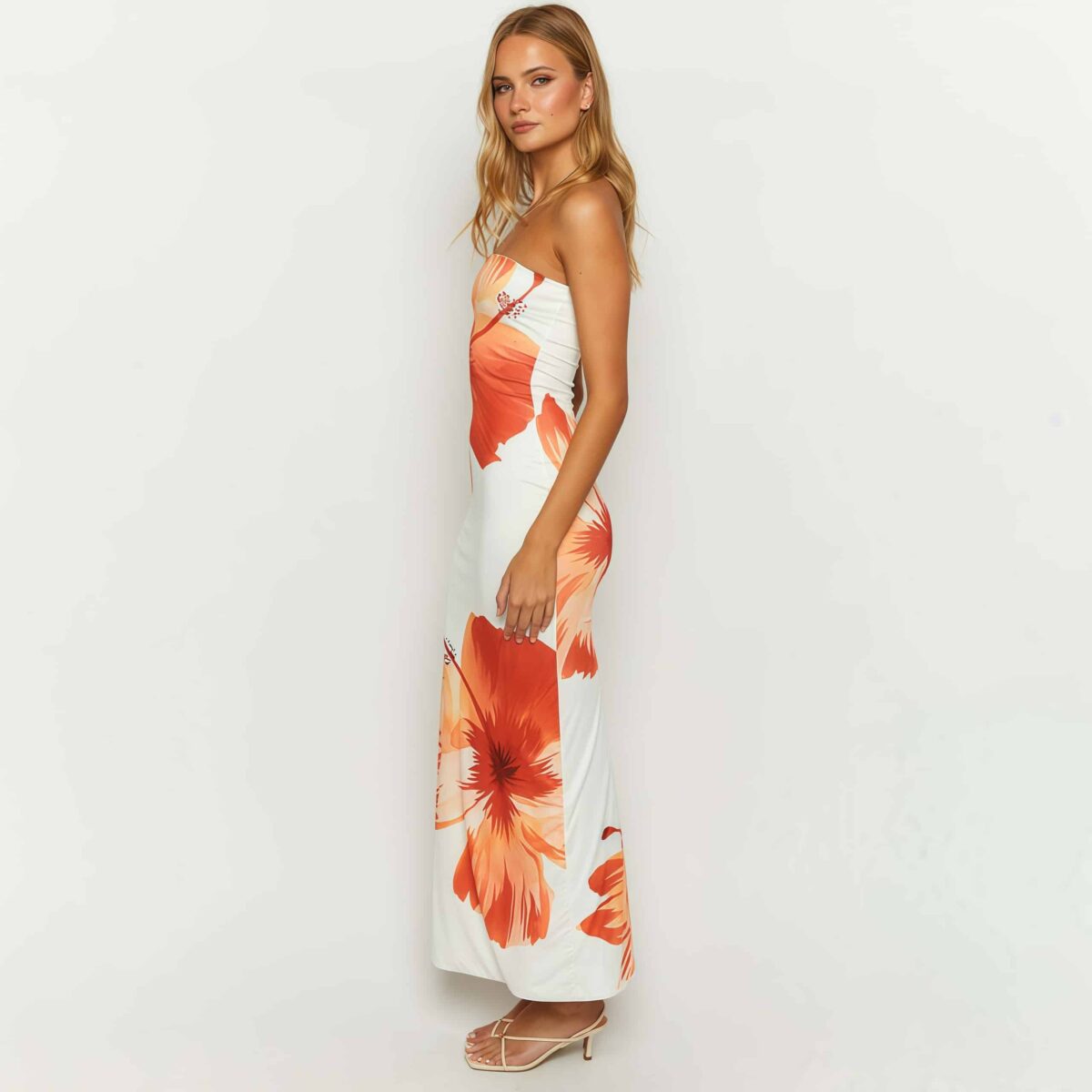Floral off the shoulder dress - Image 3
