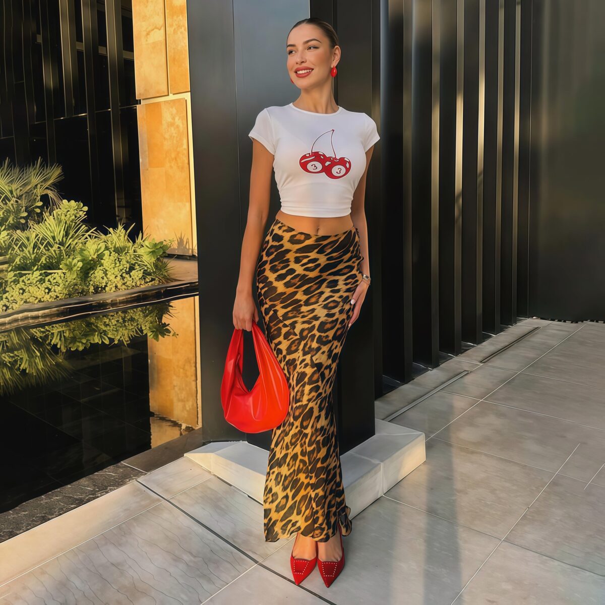 Leopard print skirt
