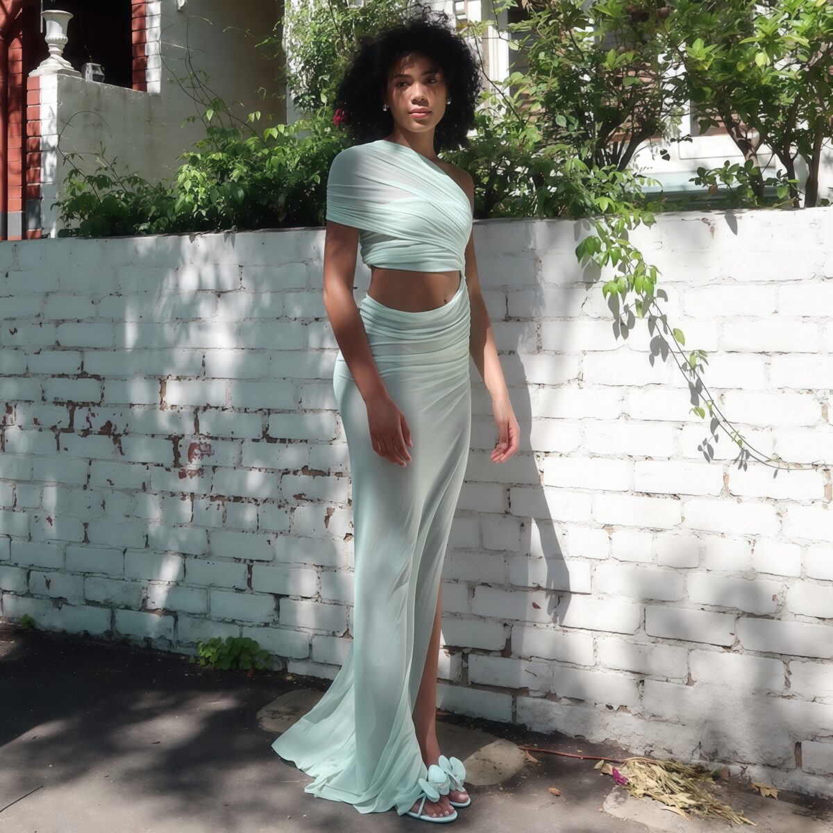One shoulder maxi dress - Image 2