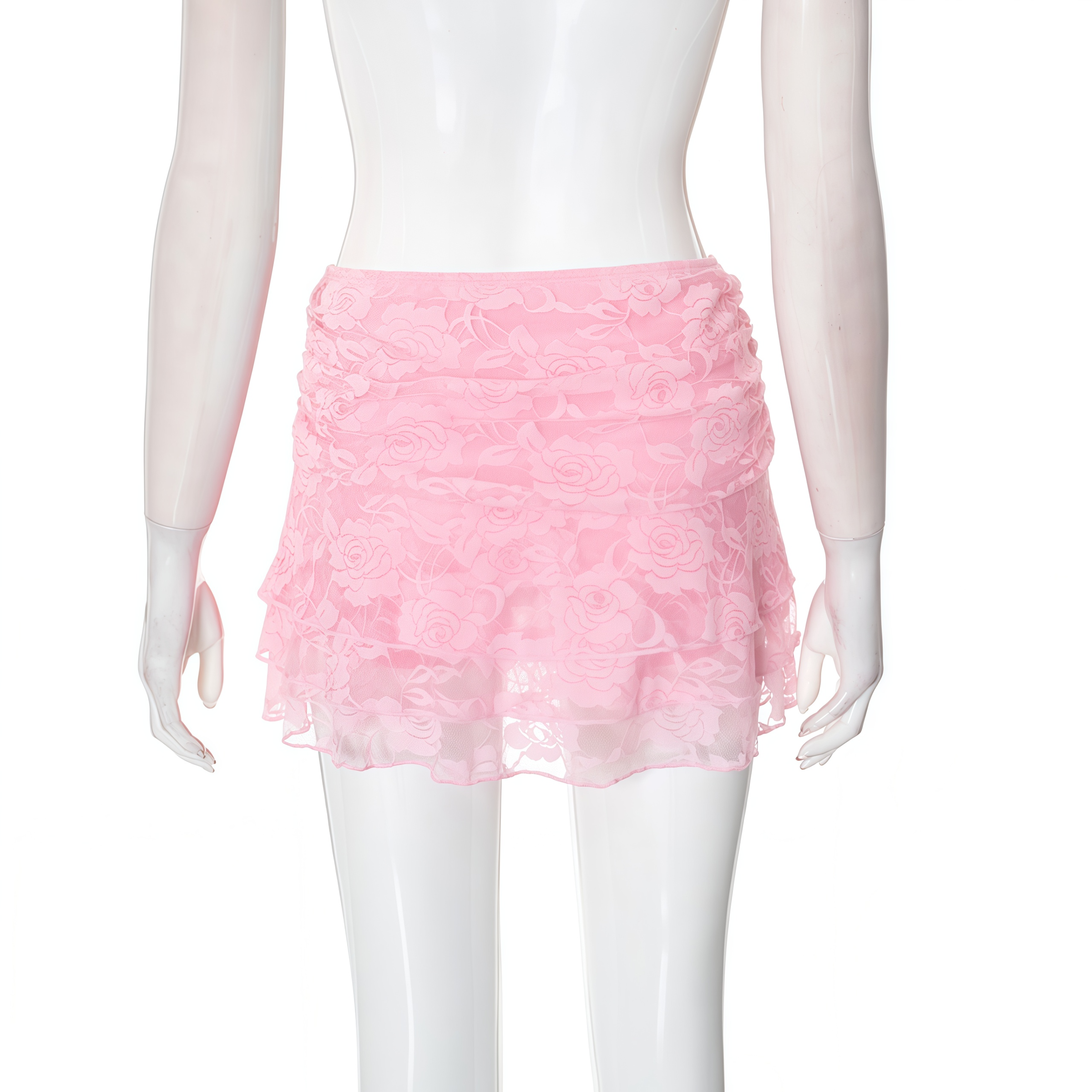 Pink Lace Mini Skirt – Bild 4