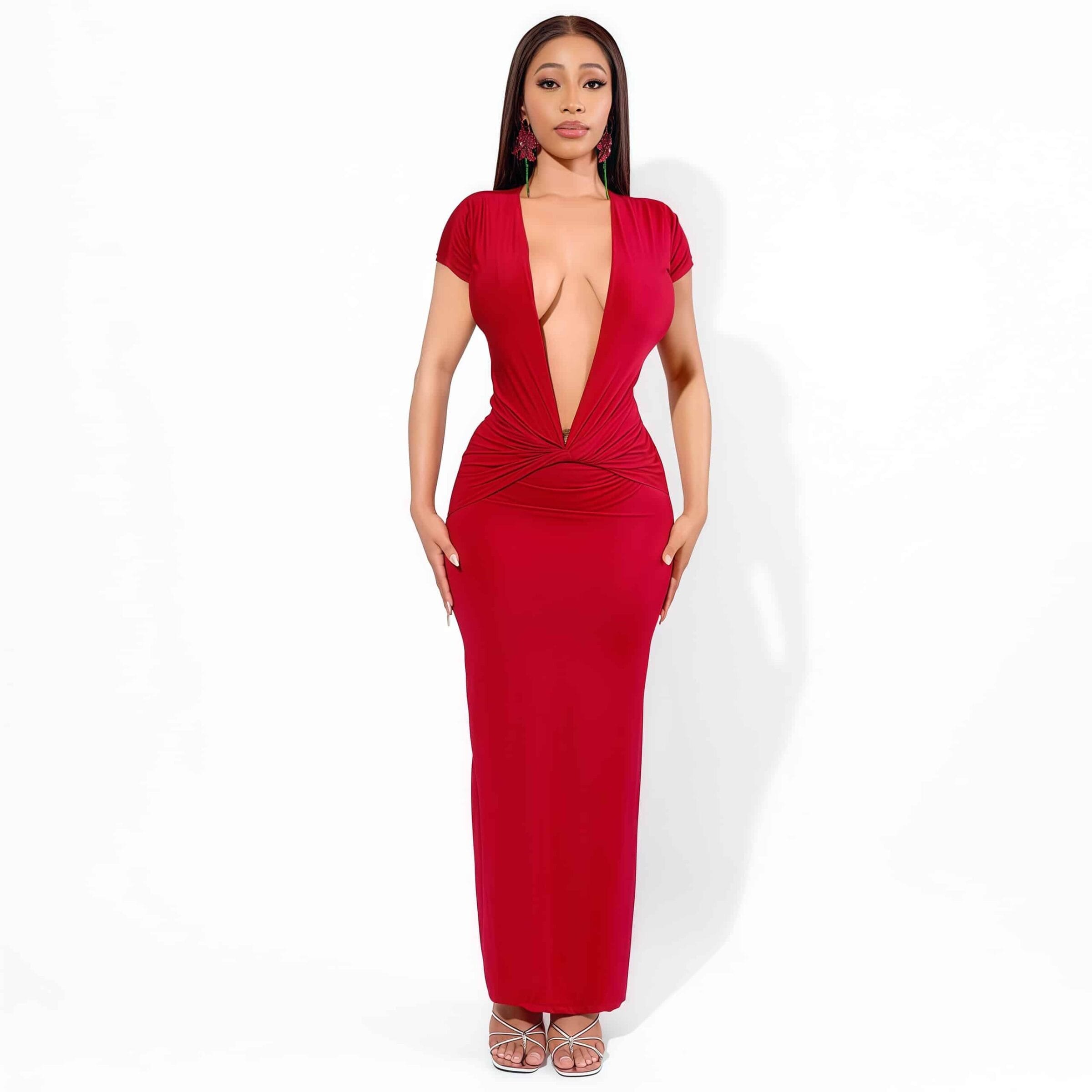 Plunge neck dress - Image 3