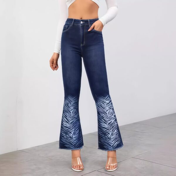 Zebra Print Flare Jeans