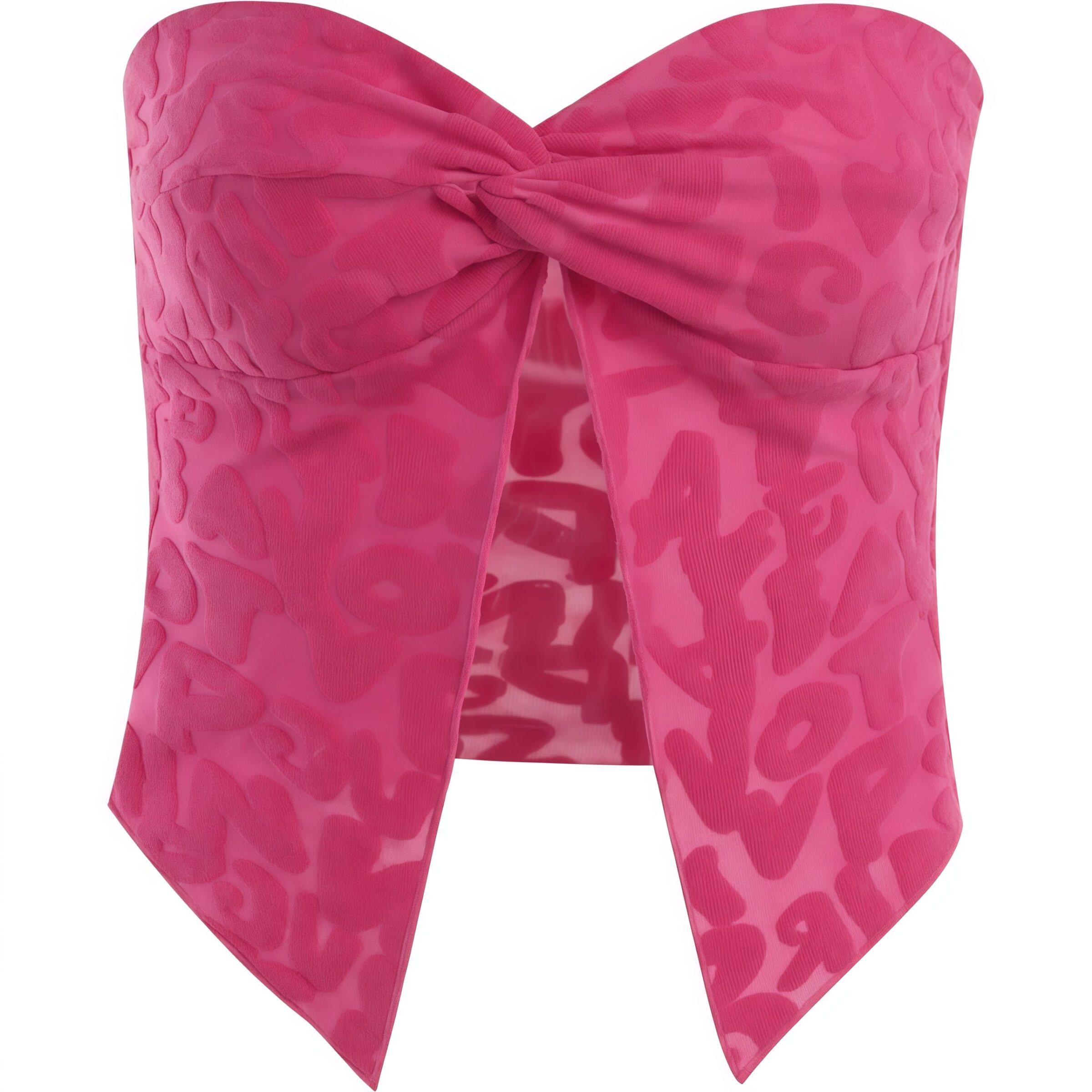 Strapless Tie-Front Crop Top - Image 5