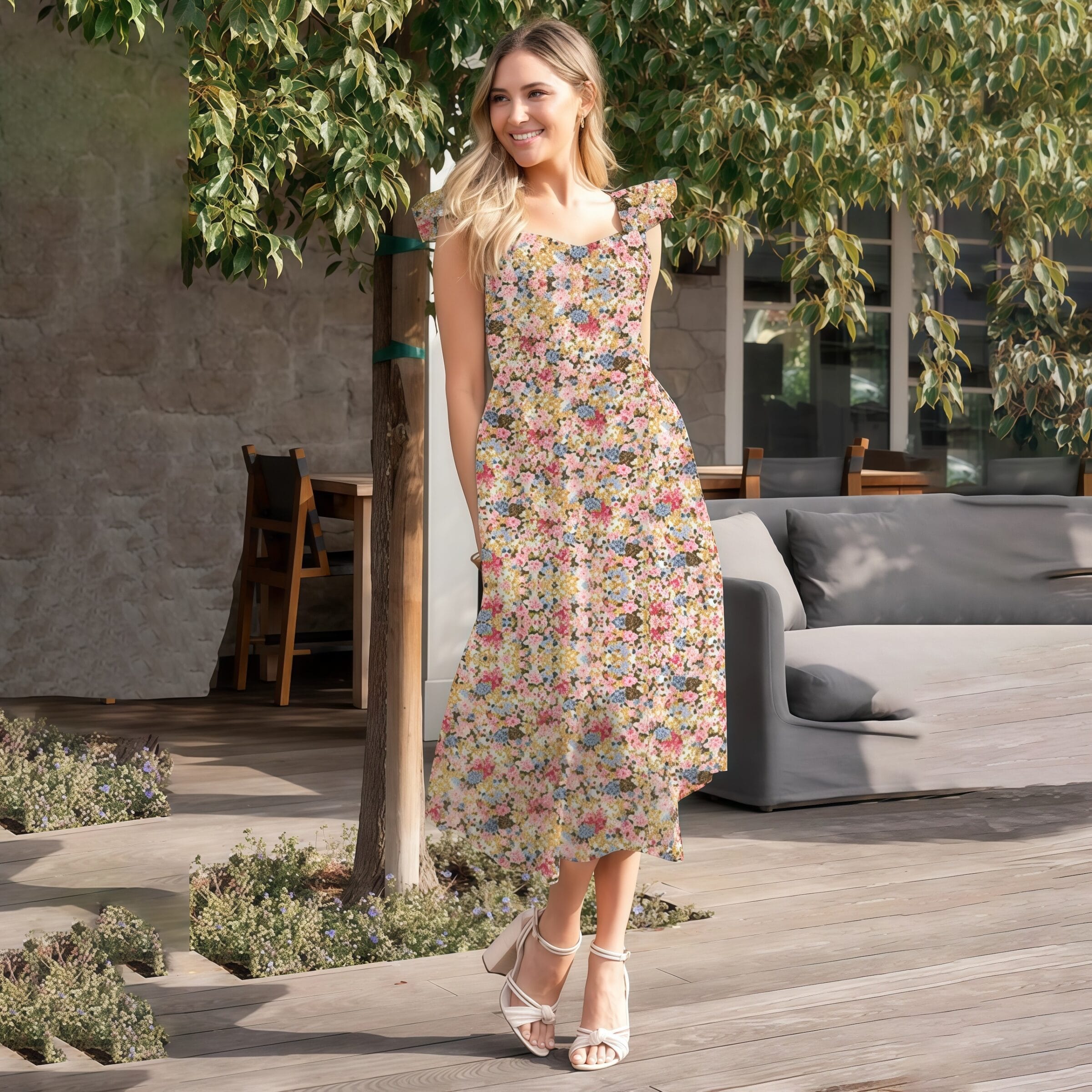 Flower Applique Dress