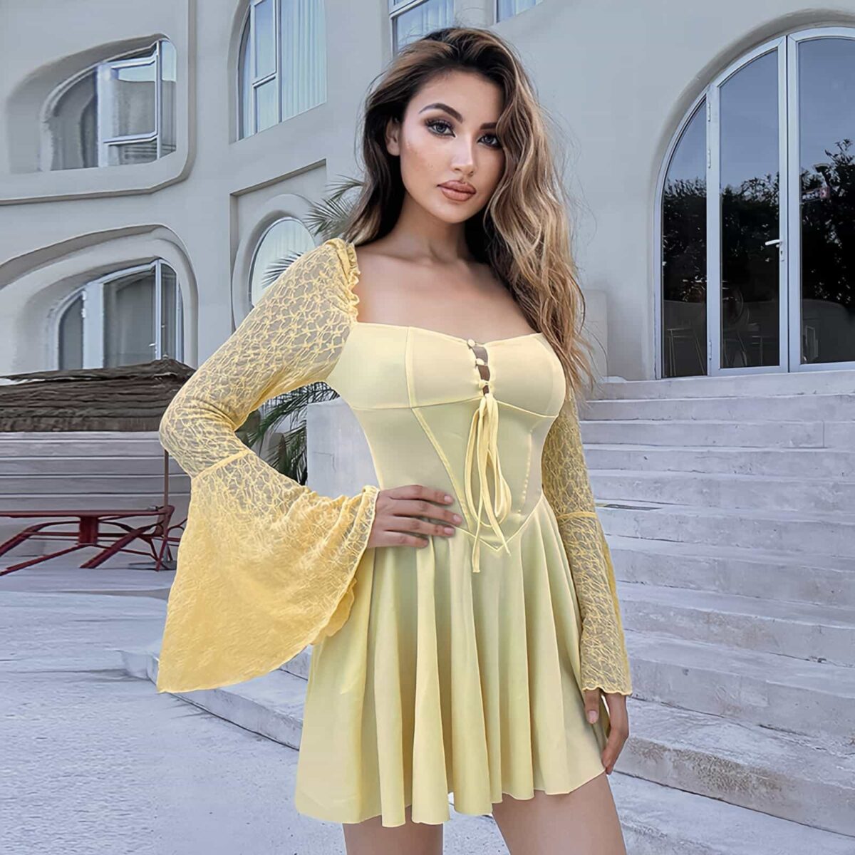 Lace mini dress - Image 4