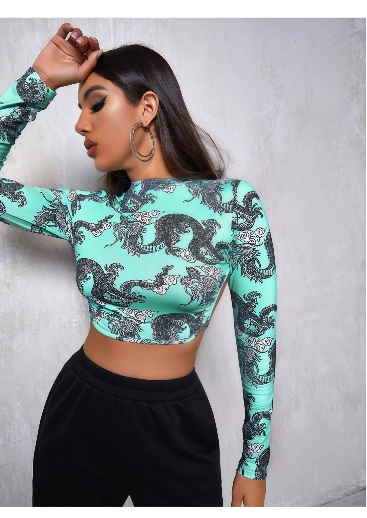 Long Sleeve Backless Top - Image 2