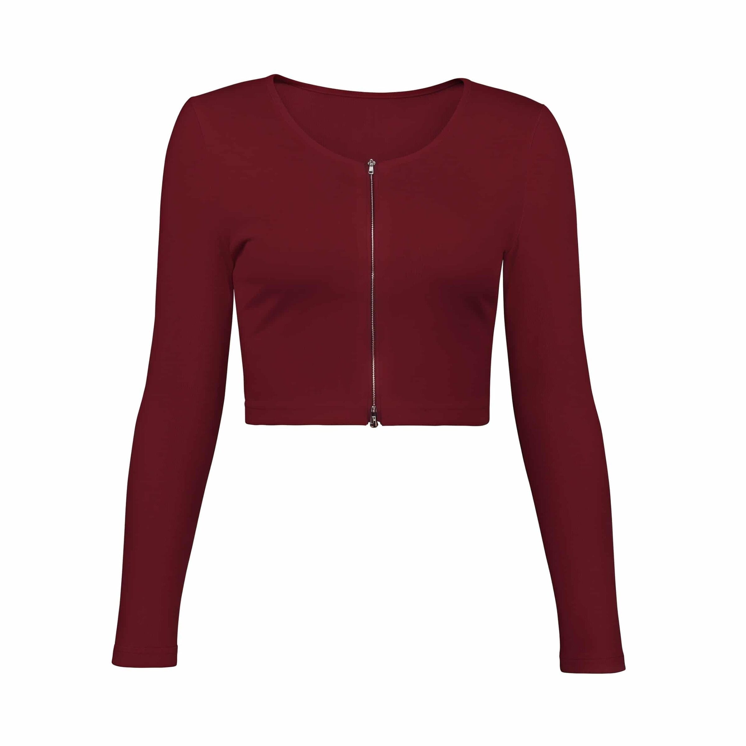 Zip-Front Long Sleeve Crop Top - Bild 3