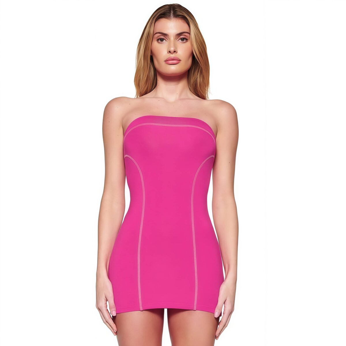Pink off shoulder dress - Image 2