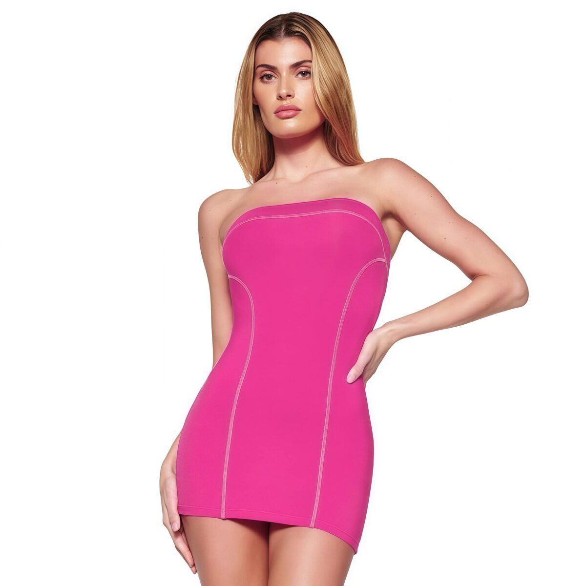 pink off shoulder dress