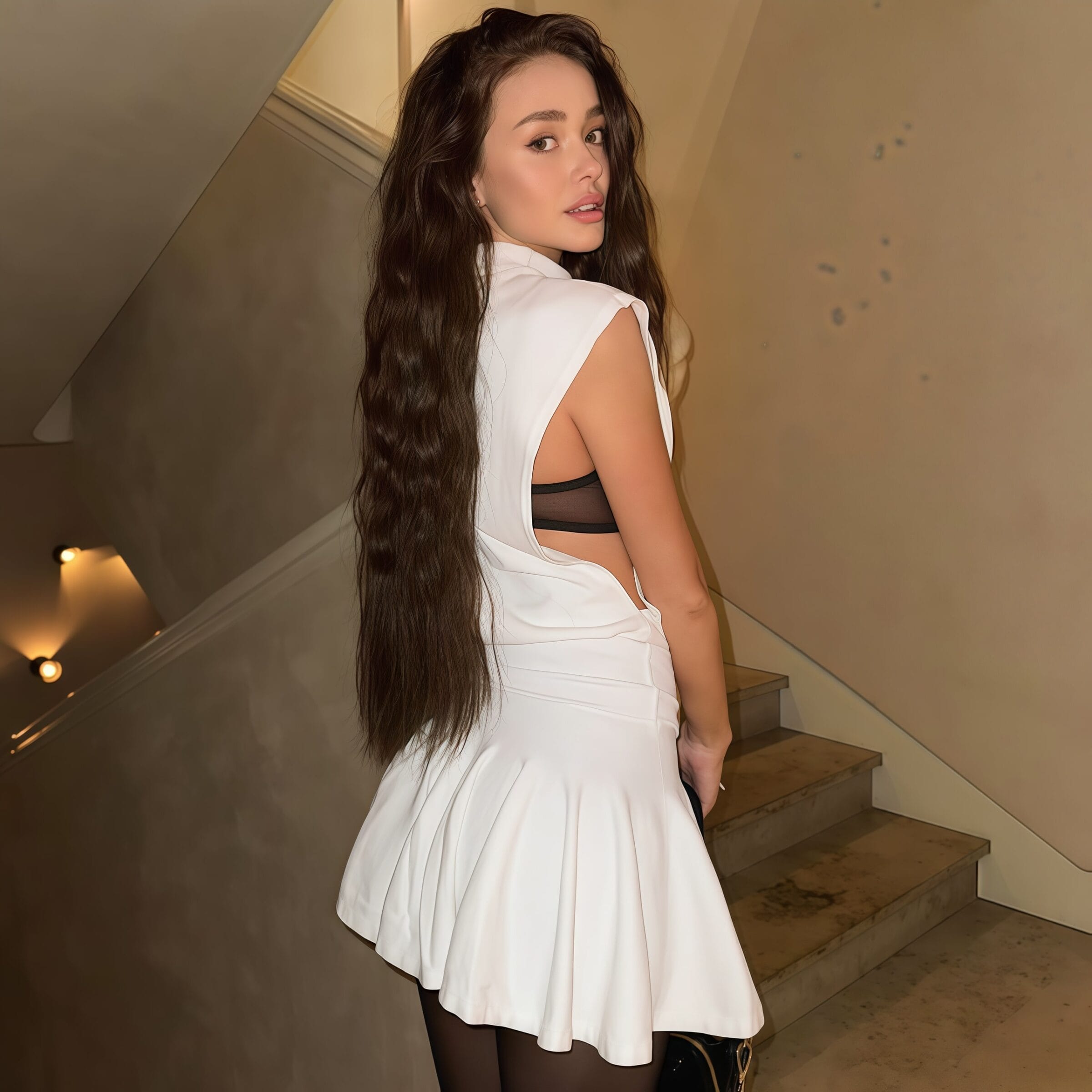 White Halter Dress - Image 4