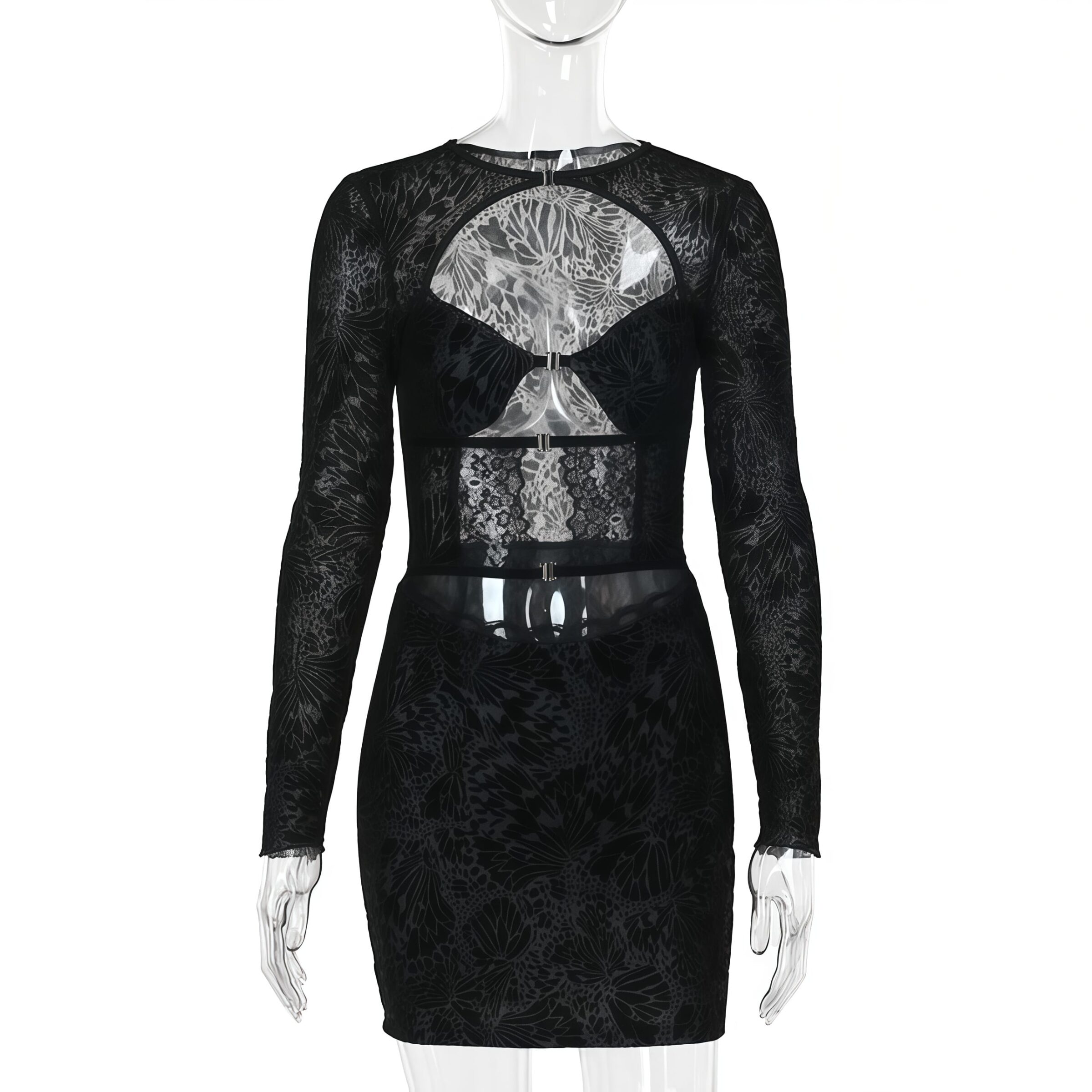 Lace Cut-Out Mini Dress - Image 6