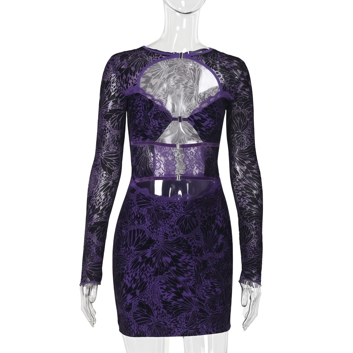 Mesh long sleeve dress - Image 5