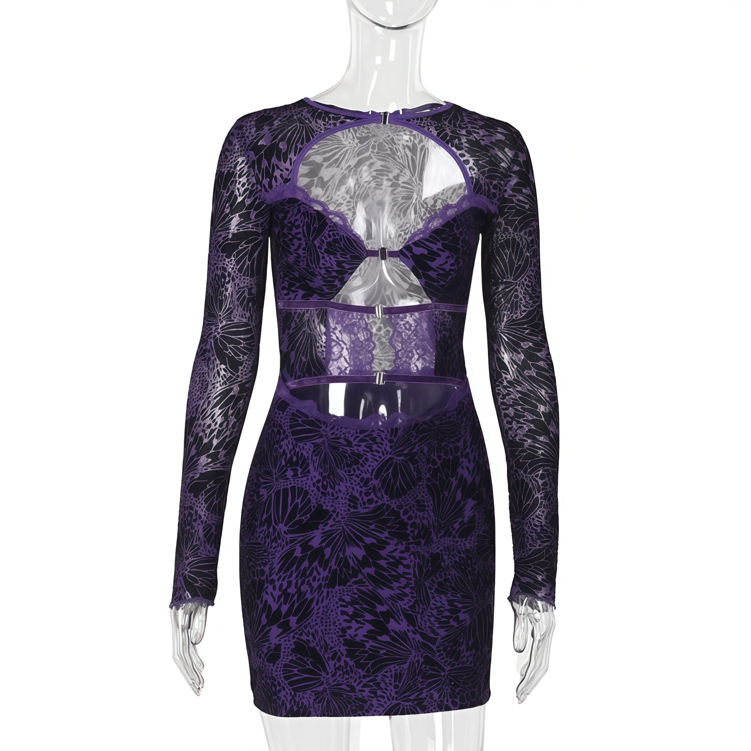 Lace Cut-Out Mini Dress - Image 5