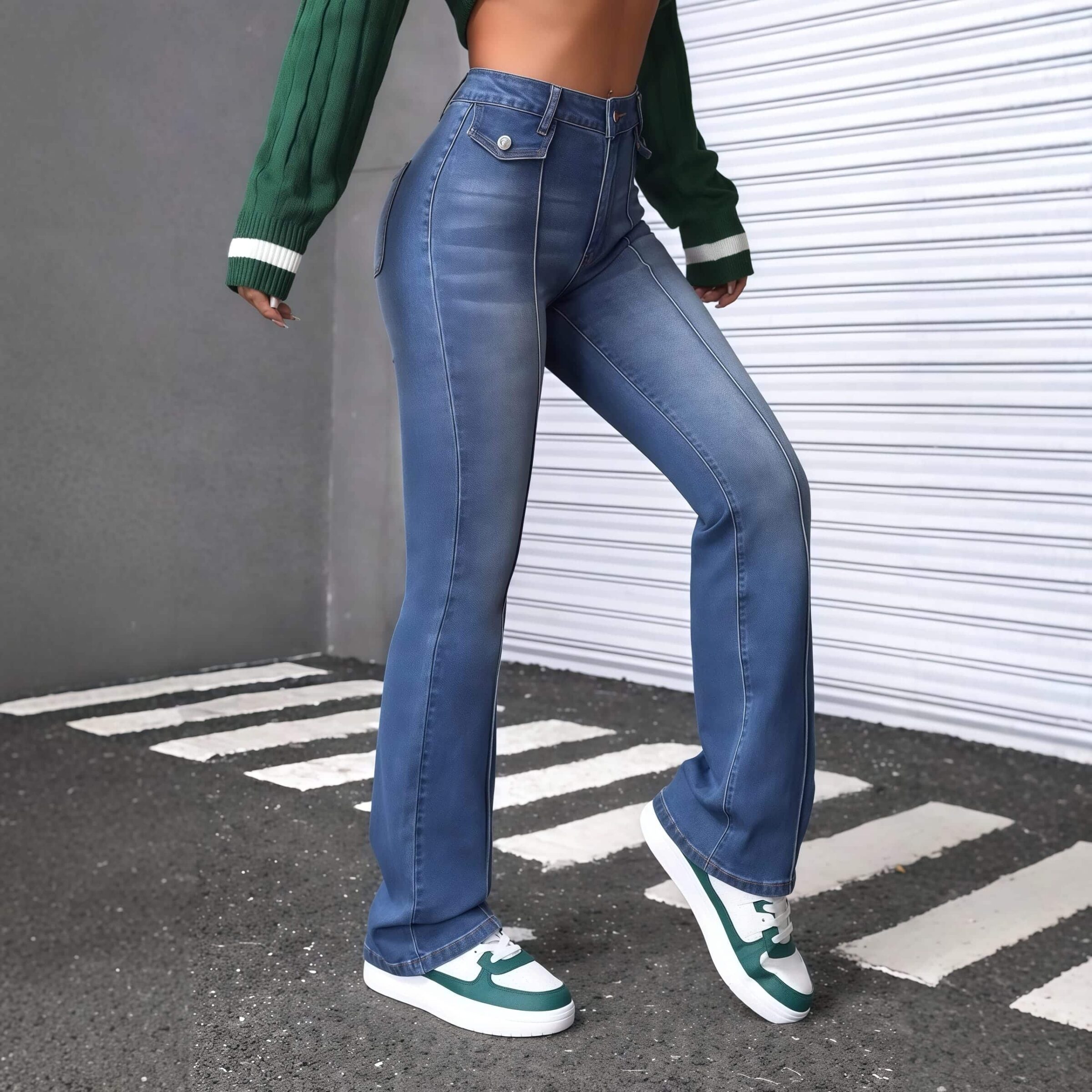 Blue flare jeans - Image 4