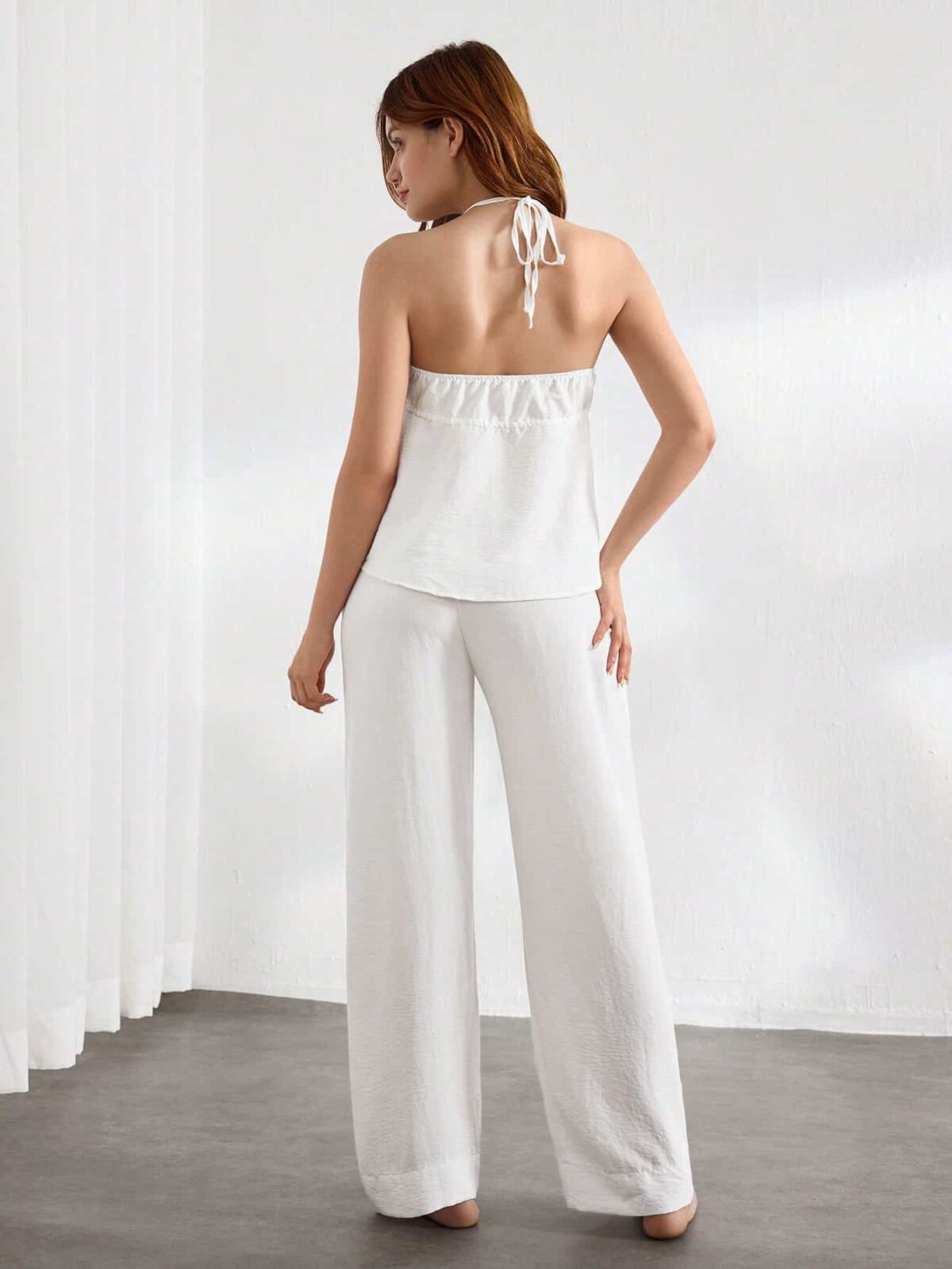 Drawstring top and pants pajama set - Image 5