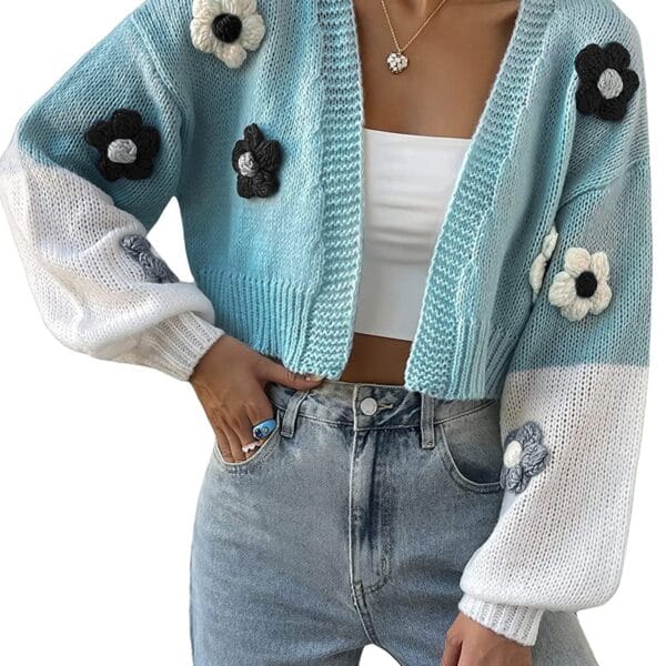 Gebloemd gehaakt vest