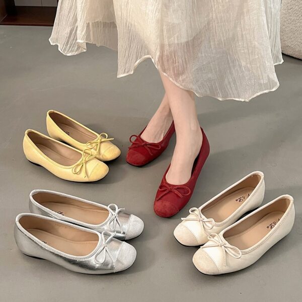 Ballet Flats with Bow Detail