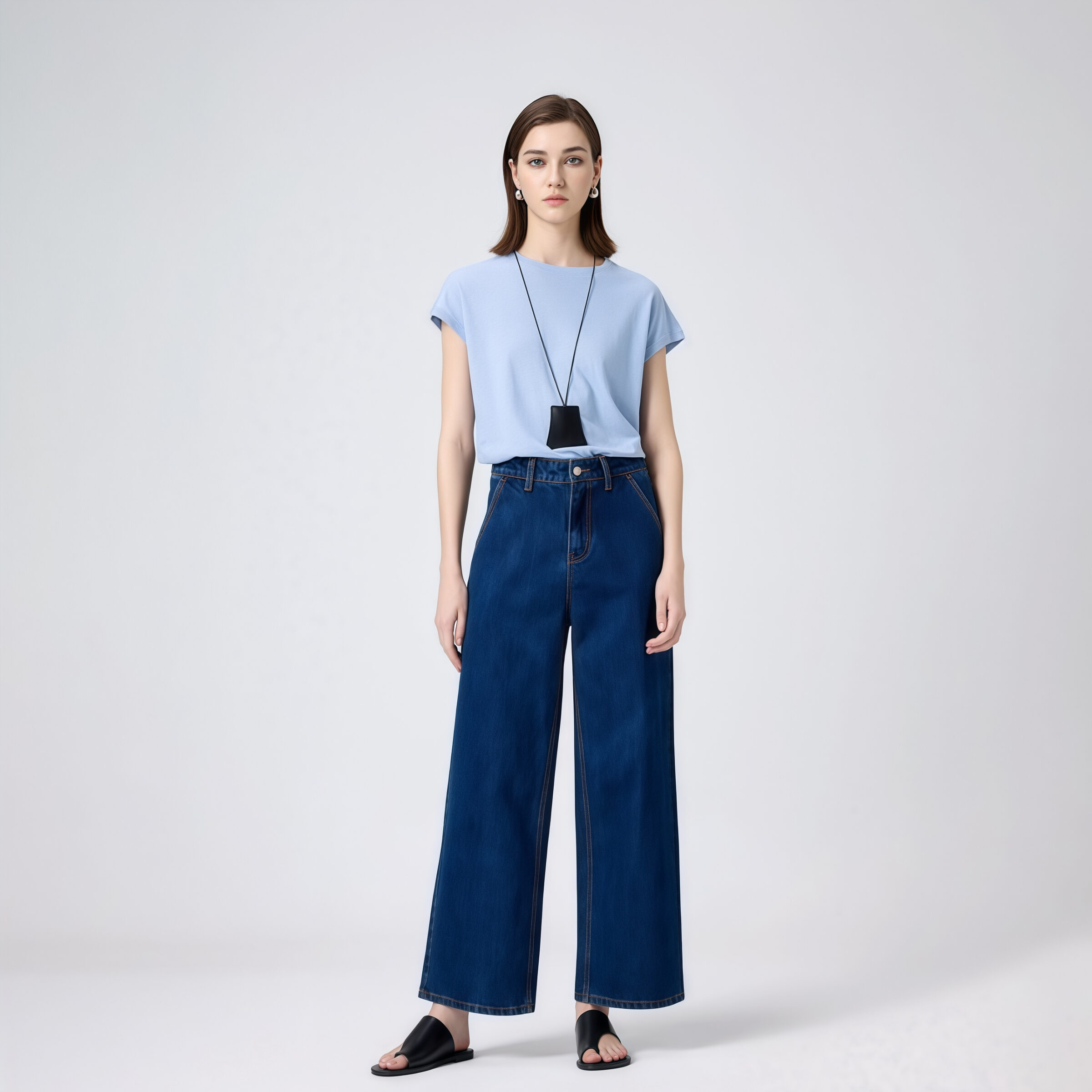 High-Waisted Relaxed-Fit Wide-Leg Jeans - Image 3