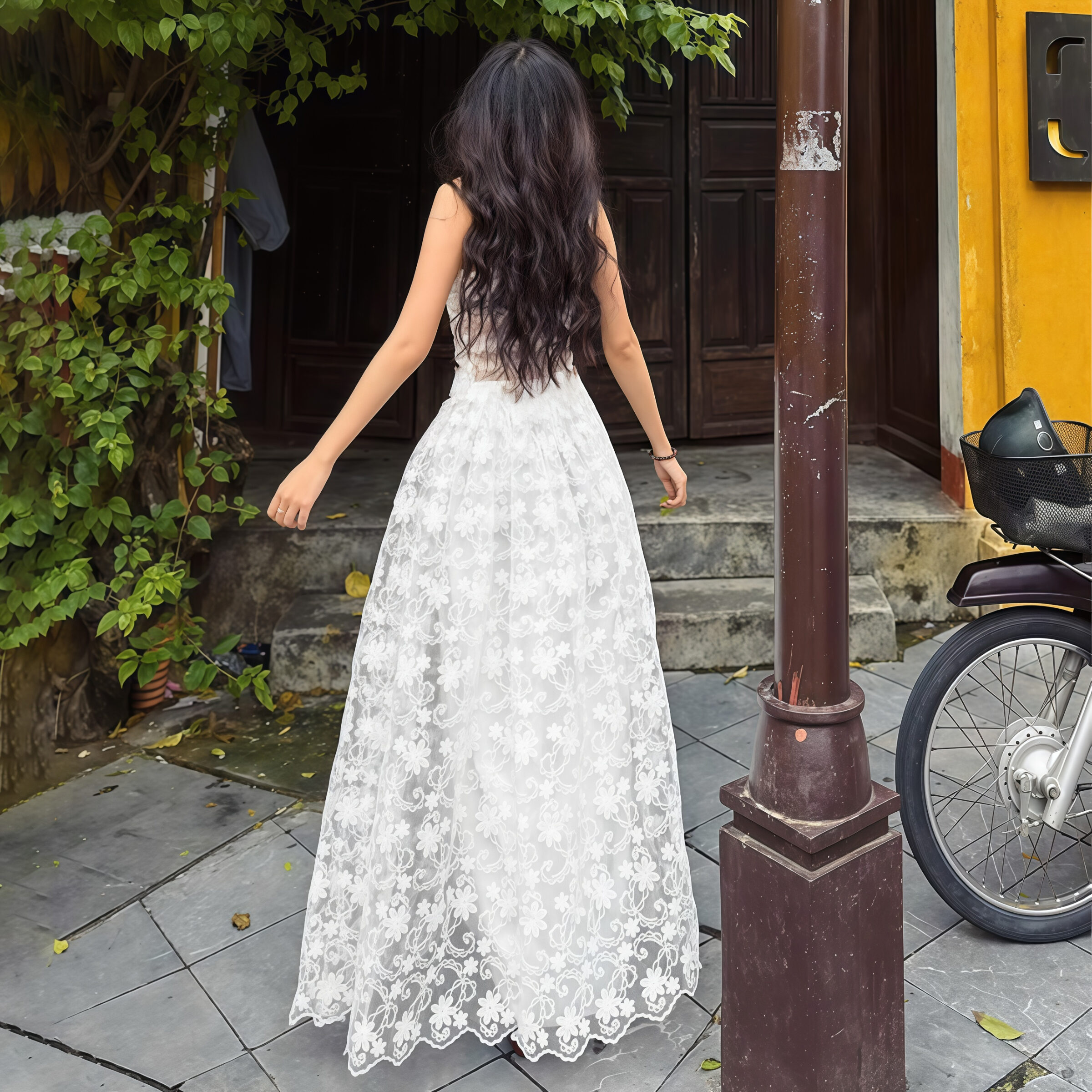 Lace Maxi Dress with Floral Embroidery - Image 5