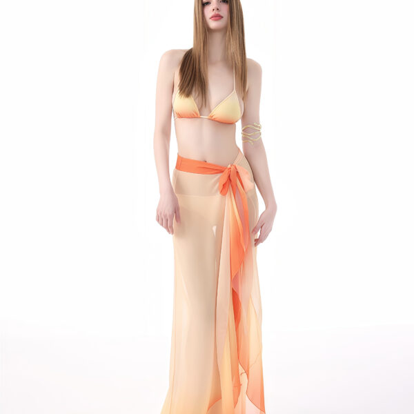 Elegant Ombre Bikini with Sheer Skirt
